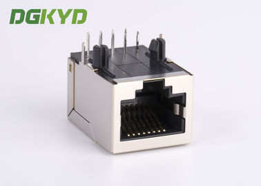 Customized 10/100base - T RJ45 Modular Connector With Transformer 1 X 1 Tab Down