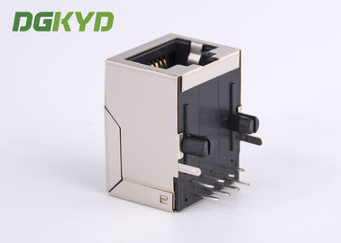 Customized 10/100base - T RJ45 Modular Connector With Transformer 1 X 1 Tab Down