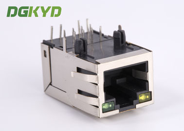 Single Port 100 BASE-T Integrated Magnetic RJ45 Jack Shielded With Y/G LED
