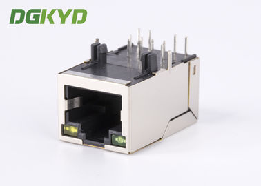 Single Port Shield Tab Up Cat 5 Power Over Ethernet RJ45 Modular Jack With G/Y LED