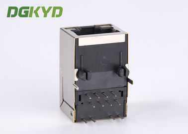 Single Port Shield Tab Up Cat 5 Power Over Ethernet RJ45 Modular Jack With G/Y LED