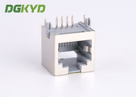 15mm Height PBT Gray 8p8c Pcb Mount Low Profile Rj45 Keystone Jack Without Transformer