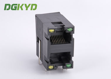 Unshielded 2x1 Stack Double Port RJ45 Connector Without Transformer Ethernet Socket