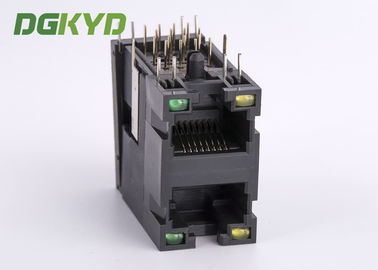 Unshielded 2x1 Stack Double Port RJ45 Connector Without Transformer Ethernet Socket