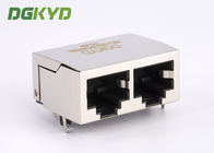 10/100/1000 BASE-TX 1X2 double port rj45 ethernet connector without transformer