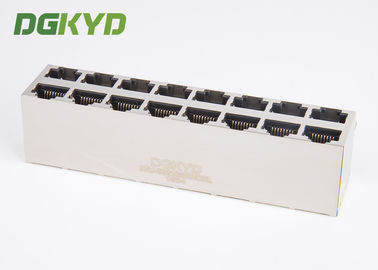 Shield 2X8 Port Stacked RJ45 Multiple Port Connectors Combo Dual Deck 16 Ports Ethernet Scoket