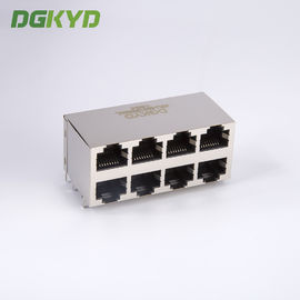 Shield 2x4 multiport rj45 ethernet connector dual deck eight ports lan socket