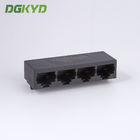 Unshielded 1x4 Four Ports RJ45 PCB Connector Tab Down Ethernet Switch Sockets