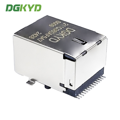 Surface mounted RJ45 connector with gigabit RJ45 and light LCP material SMD DGKYD211Q380AF5A7S009