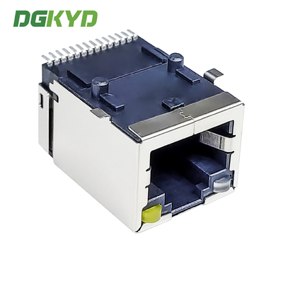 Surface mounted RJ45 connector with gigabit RJ45 and light LCP material SMD DGKYD211Q380AF5A7S009