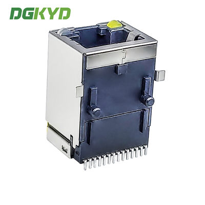 Surface mounted RJ45 connector with gigabit RJ45 and light LCP material SMD DGKYD211Q380AF5A7S009