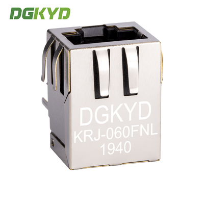 Metal Shielded 100 Base-Tx Cat5 Rj45 Ethernet Connector With Magnetics China Factory KRJ-060FNL