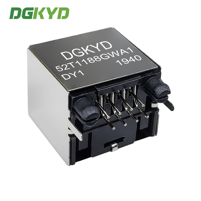 180 Degree RJ45 Vertical Interface With Shielded Mesh Socket Without Built-in Transformer DGKYD52T1188GWA1DY1