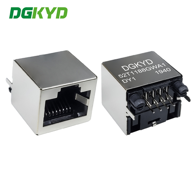 180 Degree RJ45 Vertical Interface With Shielded Mesh Socket Without Built-in Transformer DGKYD52T1188GWA1DY1