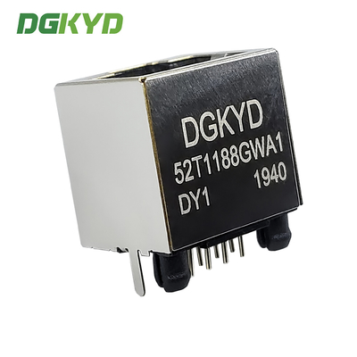 180 Degree RJ45 Vertical Interface With Shielded Mesh Socket Without Built-in Transformer DGKYD52T1188GWA1DY1