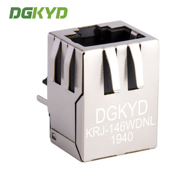 Right Angle 10 / 100 BASE RJ45 Modular Jack With Transformer Ethernet Cable Connector KRJ-146WDNL