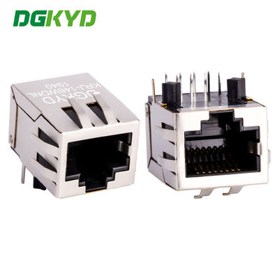 Right Angle 10 / 100 BASE RJ45 Modular Jack With Transformer Ethernet Cable Connector KRJ-146WDNL