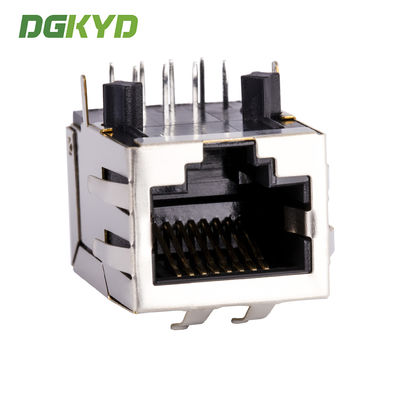 Right Angle 10 / 100 BASE RJ45 Modular Jack With Transformer Ethernet Cable Connector KRJ-146WDNL