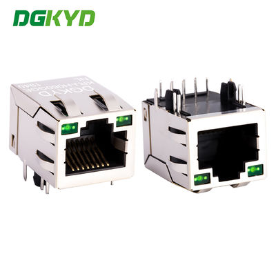 KRJ-H060GGENL Single Port RJ45 Connector 100Mbps Ethernet Transformer With Light Strip Card Network Interface