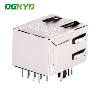 KRJ-H060GGENL Single Port RJ45 Connector 100Mbps Ethernet Transformer With Light Strip Card Network Interface