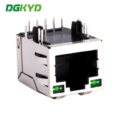 KRJ-H060GGENL Single Port RJ45 Connector 100Mbps Ethernet Transformer With Light Strip Card Network Interface
