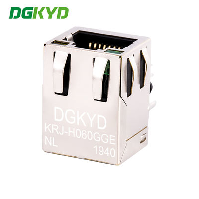 KRJ-H060GGENL Single Port RJ45 Connector 100Mbps Ethernet Transformer With Light Strip Card Network Interface
