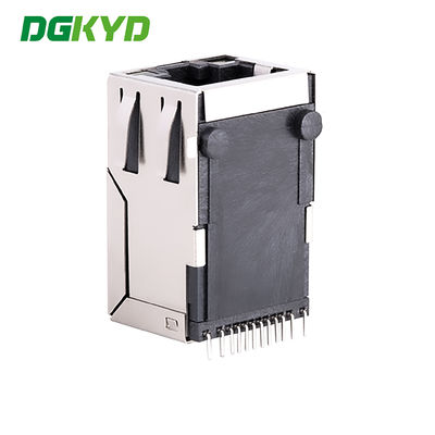 Metal Shielded RJ45 PCB Connector SMD CAT5 Rj45 Magnetic Jack , G/Y LED RJ45 Ethernet port 100Mbps network transformer KRJ-SM002NL