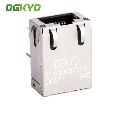 Height 11.3mm 12 Pins GIGABIT RJ45 MAGNETIC JACK MAGNETICS ACC. TO IEEE802.3af FOR PSE RJ45 female socket interface 6U Ethernet connector DGKYD811Q008FJ1A1D057