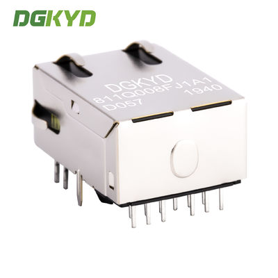 Height 11.3mm 12 Pins GIGABIT RJ45 MAGNETIC JACK MAGNETICS ACC. TO IEEE802.3af FOR PSE RJ45 female socket interface 6U Ethernet connector DGKYD811Q008FJ1A1D057