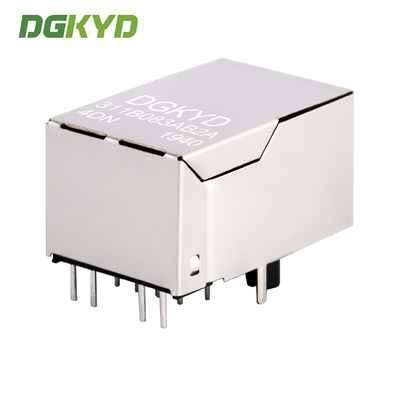 Communication Connection Socket RJ45 With Transformer Integrated Magnetics Jack  RJ45 horizontal socket network port 100MB transformer with light and shielding DGKYD311B083AB2A4DN