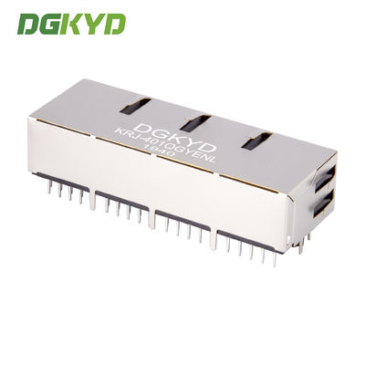 RJ45 Quad Port Integrated Gigabit Transformer Network Connector Network Port Socket With Transformer For Ethernet Switc  KRJ-401QGYENL