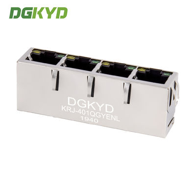 RJ45 Quad Port Integrated Gigabit Transformer Network Connector Network Port Socket With Transformer For Ethernet Switc  KRJ-401QGYENL
