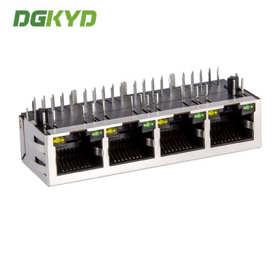 RJ45 Quad Port Integrated Gigabit Transformer Network Connector Network Port Socket With Transformer For Ethernet Switc  KRJ-401QGYENL