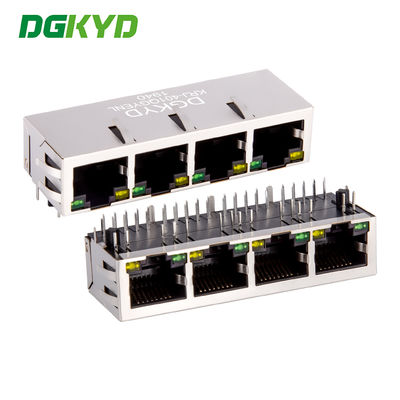 RJ45 Quad Port Integrated Gigabit Transformer Network Connector Network Port Socket With Transformer For Ethernet Switc  KRJ-401QGYENL