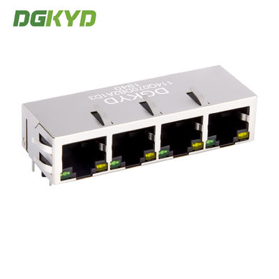 RJ45 quad port RJ45 network port integrated gigabit transformer network connector With Transformer For Ethernet Switc DGKYD114Q070DB2A1D3