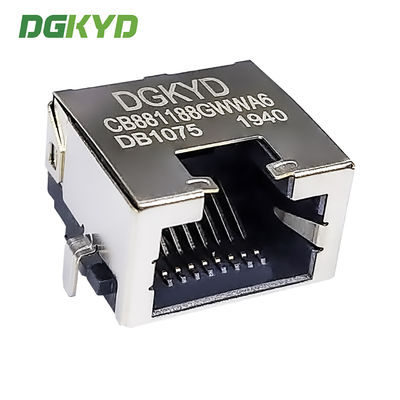 RJ45 SMT sinking board 8.8 without light strip shielding 8P8C direct insertion type DGKYDCB881188GWWA6DB1075