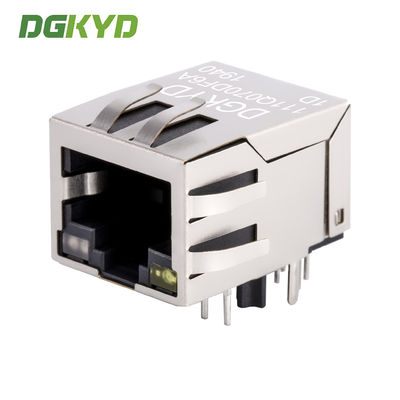 Single Rj45 Ethernet Jack Integrated Transformer / Common Mode Choke , Og/Y Led DGKYD111Q070DF6A1D