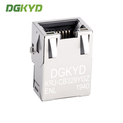 1 Port Tab Up Gold Plate RJ45 Ethernet Connector SMD Cat6 Cable Rj45 Extra Low Frofile KRJ-CB329YGZENL