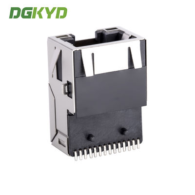 1 Port Tab Up Gold Plate RJ45 Ethernet Connector SMD Cat6 Cable Rj45 Extra Low Frofile KRJ-CB329YGZENL