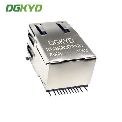 DGKYD311B083DA1A7S009 SMT RJ45 Magnetic Jack 100 Base-T Adjustment Plate With Leds