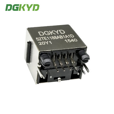 RJ45 vertical network socket 8P8C with ear round pin industrial network port DGKYD52TE1188AB1A1D20Y1