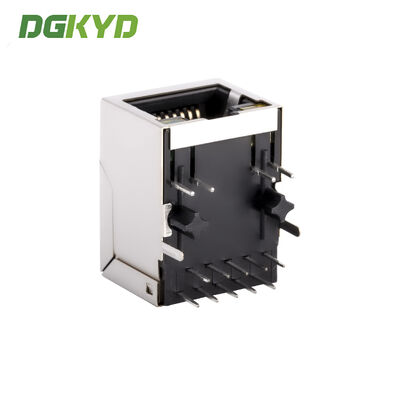 Gigabit industrial network port RJ45 connector with light strip shielding TAB DOWN DGKYD111Q042AB2A1D
