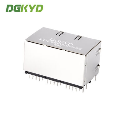DGKYD59212388HWA1DY1A062 RJ45 multi port shielded connector without light 8P8C Ethernet socket without isolation spring