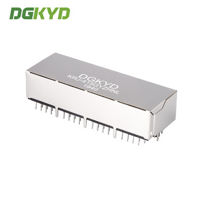 KRJ-415GYZHNL quad cell RJ45 connector 100Mbps integrated filter industrial network port socket
