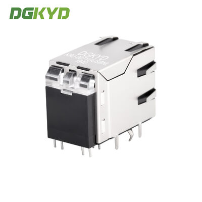 RJ45 with single USB 2.0, light strip, shielded Ethernet socket, 100Mbps transformer KRJ-007YGUSBNL