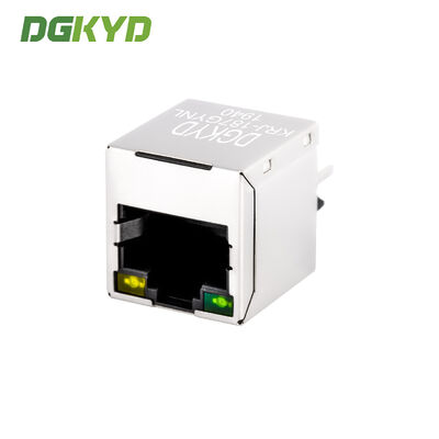 High Performance 180 Degree Top Entry RJ45 Jack With Transformer Cat 5 KRJ-187GYNL