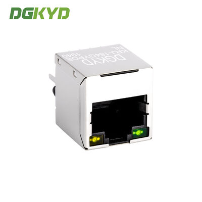 KRJ-184GYPOENL 180 Degree Top Entry RJ45 Lan Jack With PoE, Single Port Ethernet Connector For Router