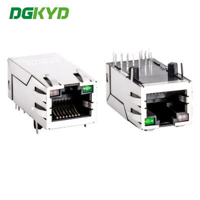 Gigabit RJ45 Connector with Copper Alloy Shield and Gold Plating for Network Port Socket