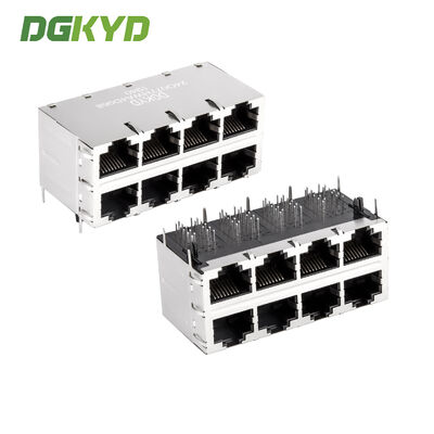 8 Port Gigabit Ethernet RJ45 Connector with Magnetics for High-Speed Networking