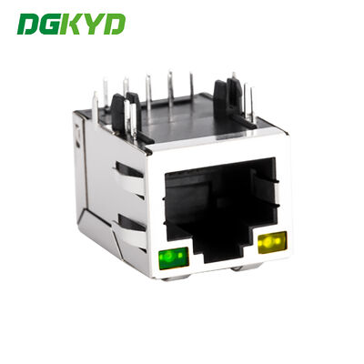 Side Entry RJ45 Magnetics Jack with LED for 100Mb Ethernet Applications KRJ-H001YGENL